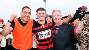 <p>Ballygunner captain Peter Hogan celebrates county final glory with Shane O'Sullivan and John Warren. Photo: Noel Browne</p> <p>Ballygunner captain Peter Hogan celebrates county final glory with Shane O'Sullivan and John Warren. Photo: Noel Browne</p>