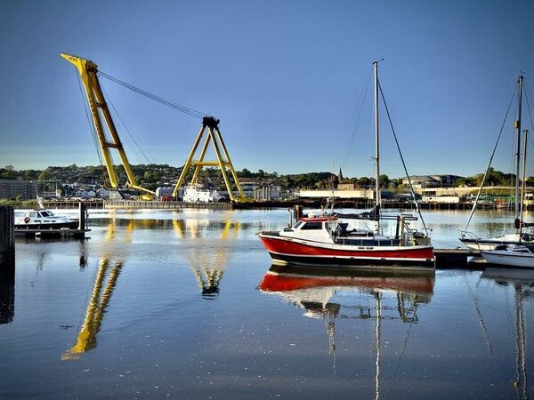 The towering and awe-inspiring Hebo 9 crane, which docked in Waterford City at the weekend. Photo: Joe Evans The towering and awe-inspiring Hebo 9 crane, which docked in Waterford City at the weekend. Photo: Joe Evans