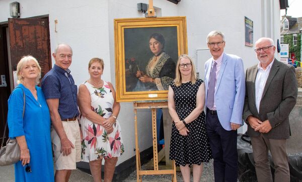 Pictured were Mary Torrie, Nicholas Walsh, Maria Walsh, Chair., Dunmore Heritage group, Tracy McEneany, Central Library, Eugene Broderick, Chair, Civic Trust and Brendan Grogan, Civic Trust. Included is a portrait of Nanette Malcomson. Photo: John Power Pictured were Mary Torrie, Nicholas Walsh, Maria Walsh, Chair., Dunmore Heritage group, Tracy McEneany, Central Library, Eugene Broderick, Chair, Civic Trust and Brendan Grogan, Civic Trust. Included is a portrait of Nanette Malcomson. Photo: John Power