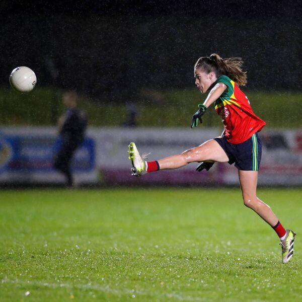 Comeragh Rangers Emma Murray manages to fire over a point despite the underfoot conditions. Comeragh Rangers Emma Murray manages to fire over a point despite the underfoot conditions.