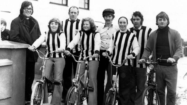 Members of St. Saviour's Parish, who cycled to Dublin and back during Easter 1978 to raise funds for the community, included were, Fr. Mullins, Christina Power, Maria O'Sullivan, Bill Donegan, Tony Murphy, Robert Murphy, Tony Power and Bobby Kennedy. <p>Members of St. Saviour's Parish, who cycled to Dublin and back during Easter 1978 to raise funds for the community, included were, Fr. Mullins, Christina Power, Maria O'Sullivan, Bill Donegan, Tony Murphy, Robert Murphy, Tony Power and Bobby Kennedy.</p>
