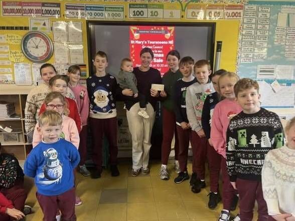 Pupils in St. Mary’s National School at their recent fundraising bake sale. Pupils in St. Mary’s National School at their recent fundraising bake sale.
