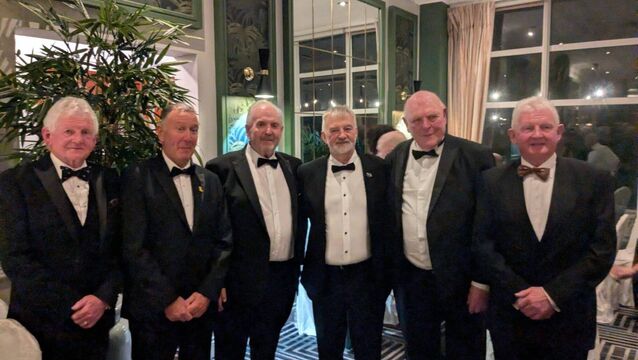 Derek Musgrave, Eamon Mongey, David Kenneally, David Flynn. Frank Nolan and Damian Musgrave The Ritz Tramore Charity Lifeboat Ball in The Majestic Hotel. Pic: Tramore RNLI FB <p>Derek Musgrave, Eamon Mongey, David Kenneally, David Flynn. Frank Nolan and Damian Musgrave The Ritz Tramore Charity Lifeboat Ball in The Majestic Hotel. Pic: Tramore RNLI FB</p>