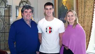 <p>The late Benny Kiely with his son, Michael, and his wife Dolores after Michael was named a WLR/Granville Hotel GAA award winner. Photo: Noel Browne</p> <p>The late Benny Kiely with his son, Michael, and his wife Dolores after Michael was named a WLR/Granville Hotel GAA award winner. Photo: Noel Browne</p>