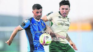 <p class="contextmenu internal_Caption">Waterford FC’s Padraig Amond controls this ball ahead of St. Patrick’s Athletic’s Joe Redmond during their SSE Airtricity Men’s Premier Division clash played at the RSC on Friday last. Photo: INPHO/Stephen Heaney</p> <p class="contextmenu internal_Caption">Waterford FC’s Padraig Amond controls this ball ahead of St. Patrick’s Athletic’s Joe Redmond during their SSE Airtricity Men’s Premier Division clash played at the RSC on Friday last. Photo: INPHO/Stephen Heaney</p>